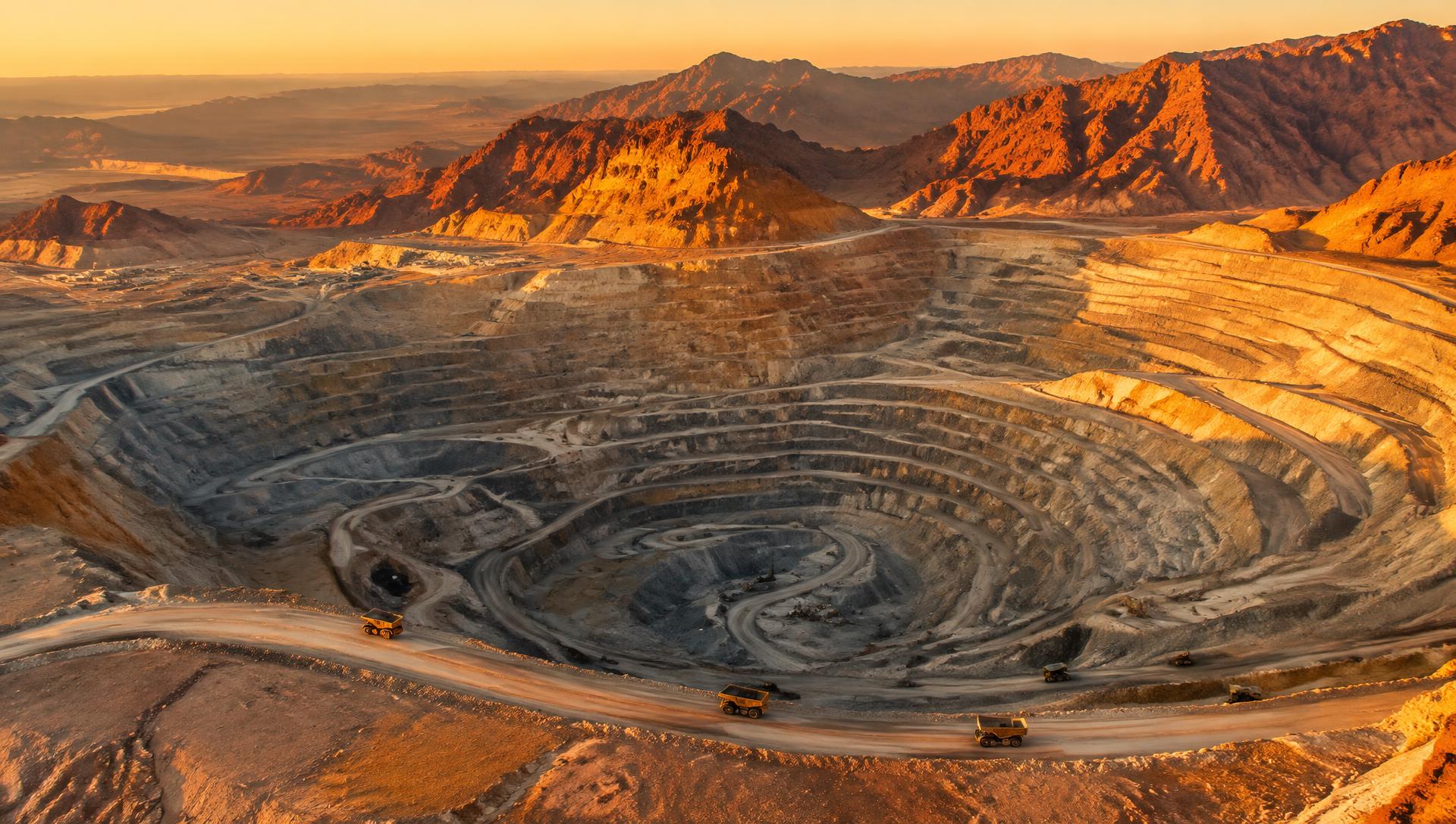 Open-pit mine in the Saudi desert